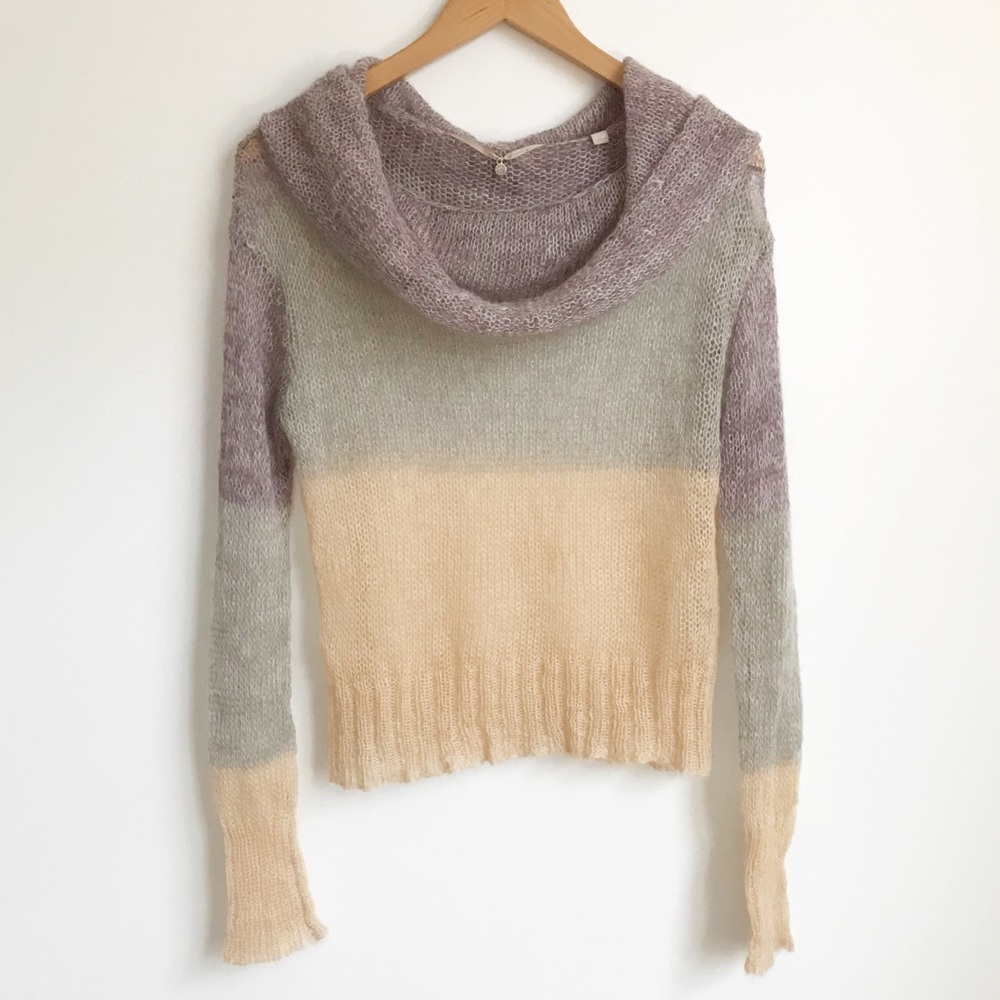 ANTHROPOLOGIE Knitted & Knotted Cowl Neck Sweater